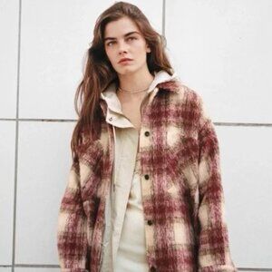 ZARA plaid shirt coat size M